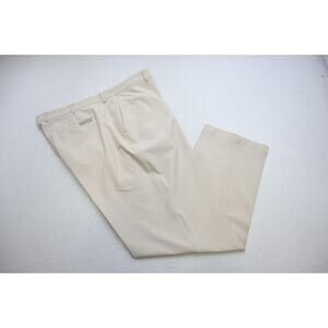 Dunning Golf Pants Beige Flat Loose Dry Fitting Performance Mens Size 40 x 30